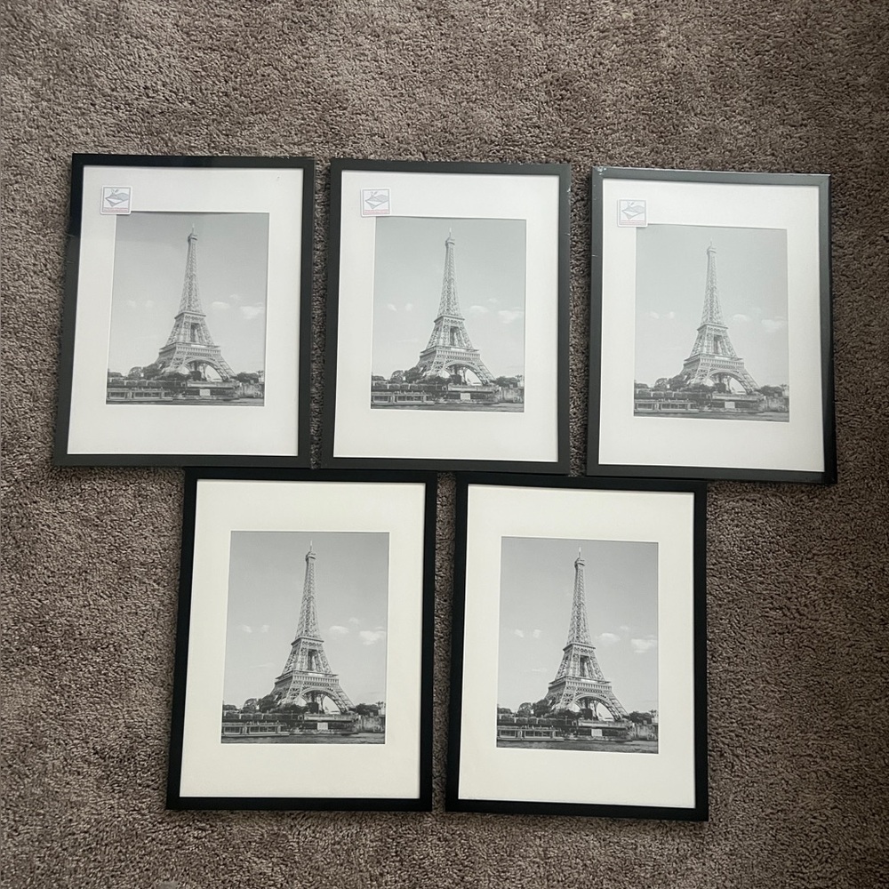 Black Framed Eiffel Tower Wall Art Set